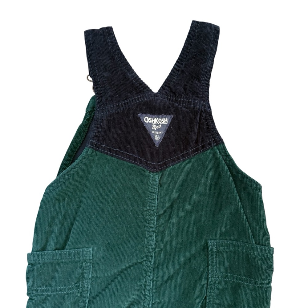 OshKosh B’gosh Boy Size 18 Month Corduroy Lined Overalls Blue Green - Picture 5 of 8
